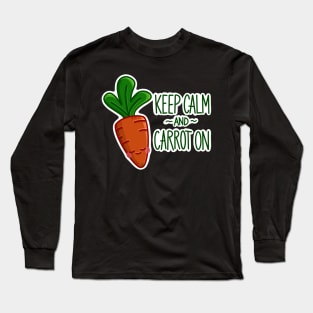 Calm Kawaii Carrot Positive Art Long Sleeve T-Shirt